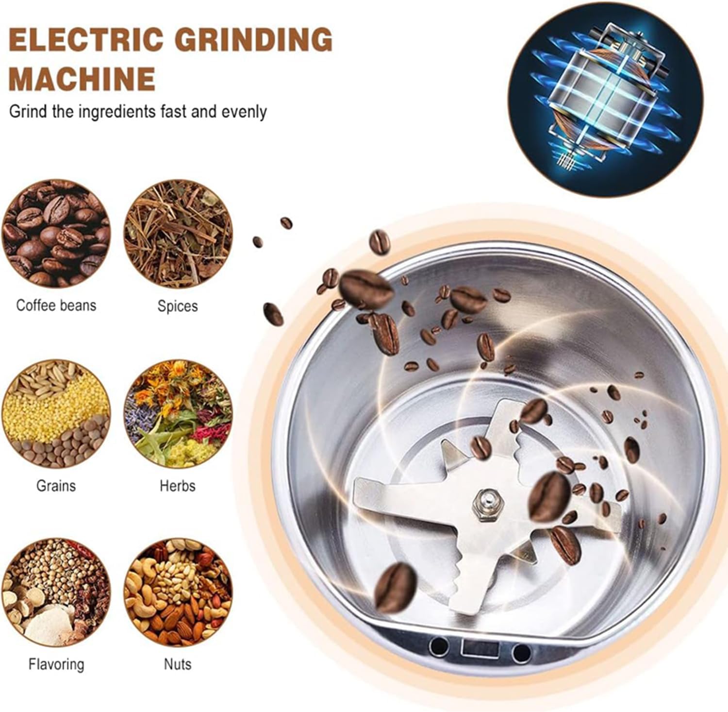 Powerful Stainless Steel Electric Powder Grinder