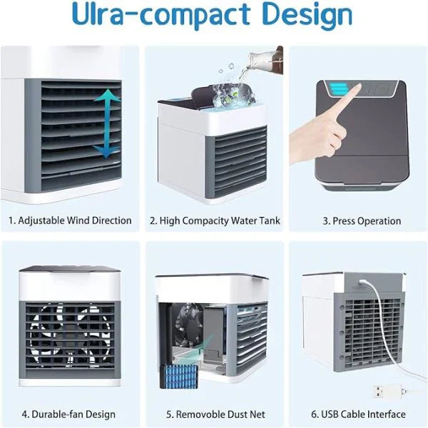 Portable Air Conditioner Fan, LED Lamp, Humidifier and Purifier 4 in 1