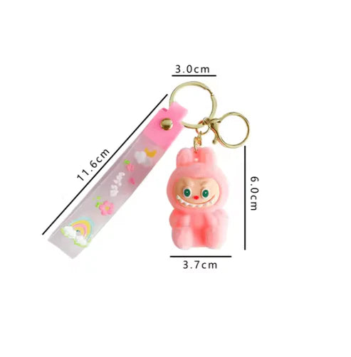 Labubu - Wish & Fuzz Rainbow Wrist‑Strap Keychain