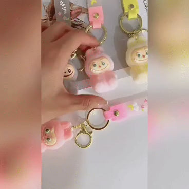 Labubu - Wish & Fuzz Rainbow Wrist‑Strap Keychain