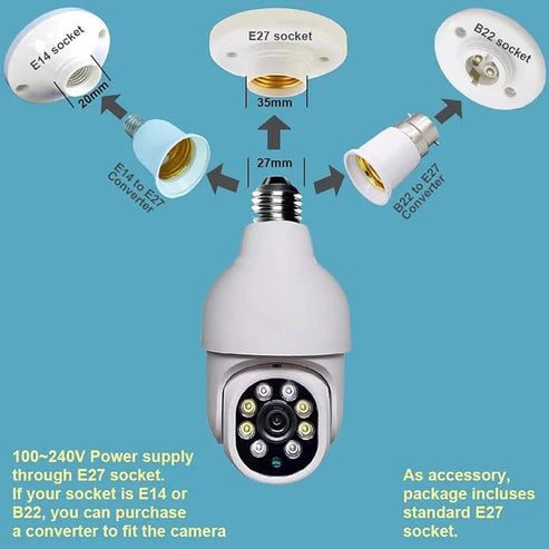 Security Bulb Camera with LED Lights